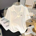 【送料無料】ポロシャツ レディース 綿 半袖 Tシャツ 夏 ショート カジュアル トップス ホワイト グリーン イエロー