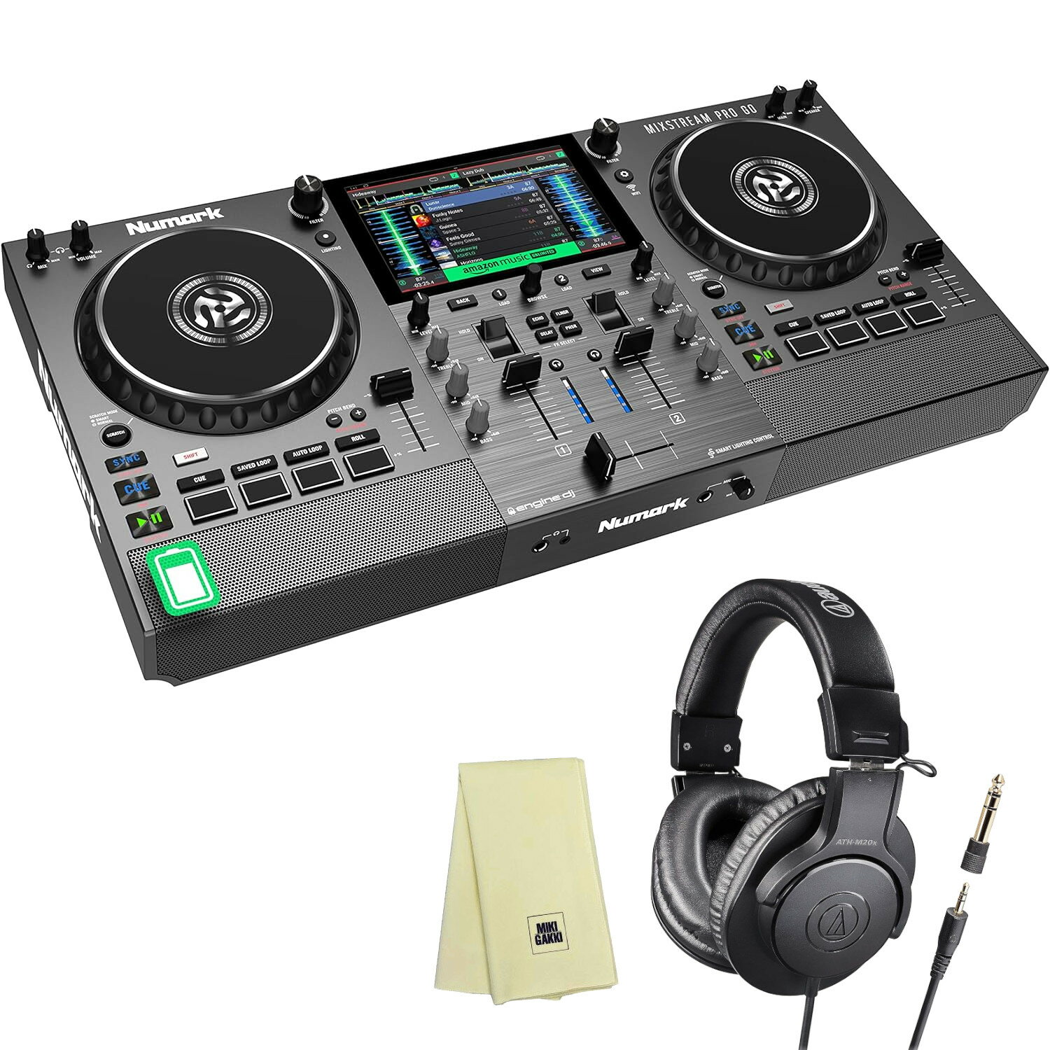 Numark ヌマーク Mixstream Pro Go スタンドアローンDJコントローラー + ヘッドホン M20x《オリジナルクロスプレゼント！》