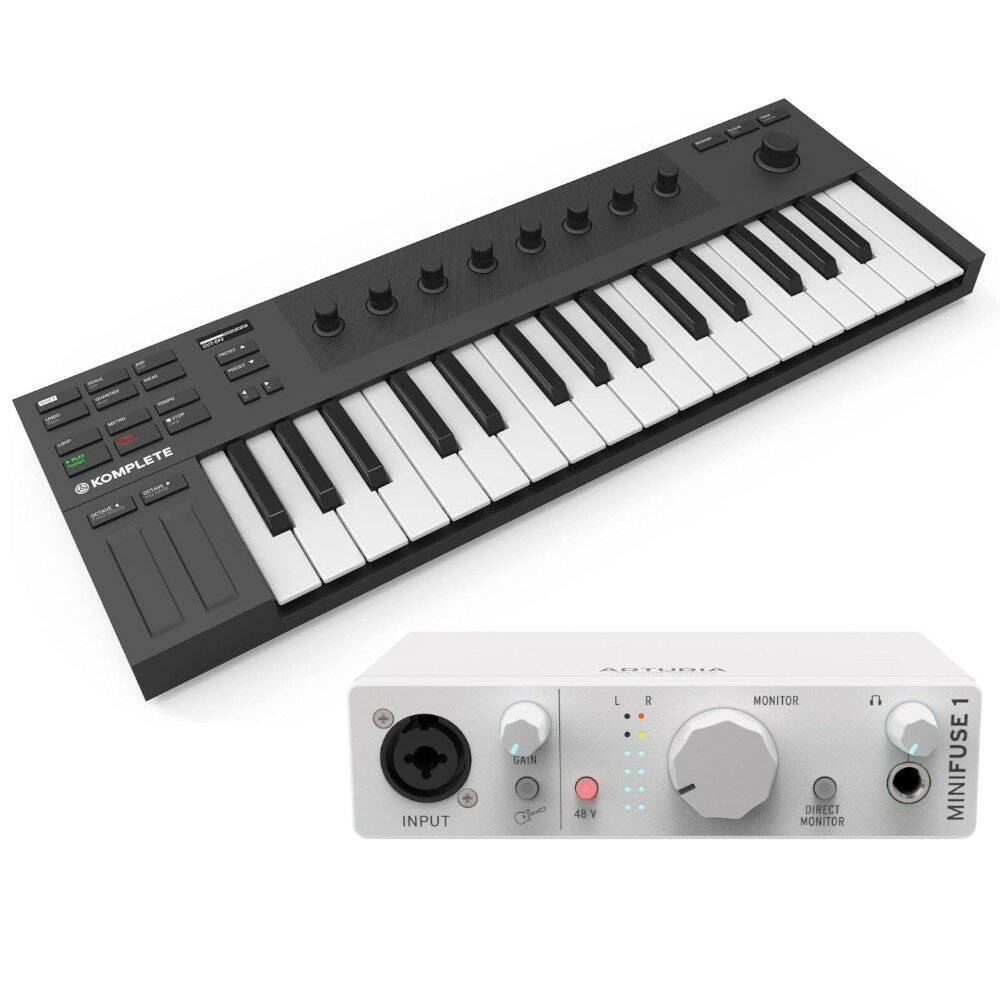 Arturia オーディオインターフェイス MiniFuse1 ホワイト + Native Instruments KOMPLETE KONTROL M32 MIDIキーボード セット