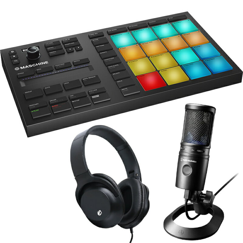 Native Instruments MASCHINE MIKRO MK3 + USBマイク audio-technica AT2020USB-X + ヘッドホン KHP-001 セット