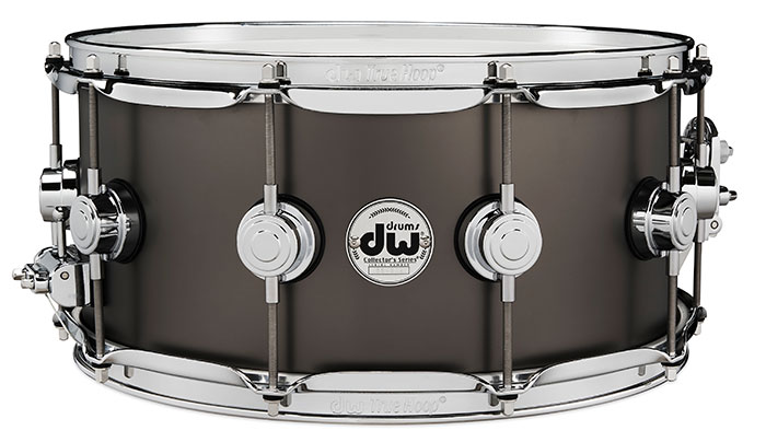 dw（ディーダューブリュー）DRVD6514SVCBK Collector's Metal Snare / Satin Black Over Brass コレクターズメタル・スネアドラム