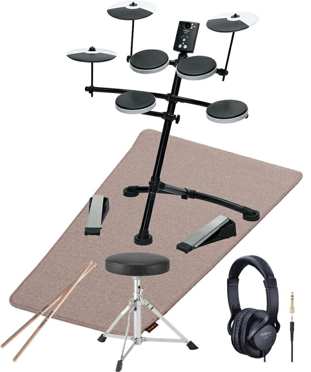 Roland（ローランド）TD-1K コンパクト“V-Drums Kit オリジナルオプションセット イス、ヘッドフォン、マット、スティック付き＜電子ドラム＞