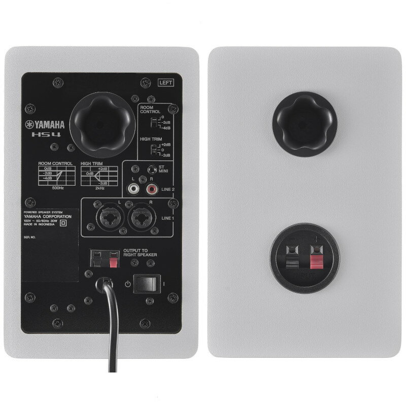 パワード スピーカー スタジオ モニター YAMAHA ヤマハ HS4W ホワイト ペア + XLRオス/TRSフォーン 1.5mケーブル