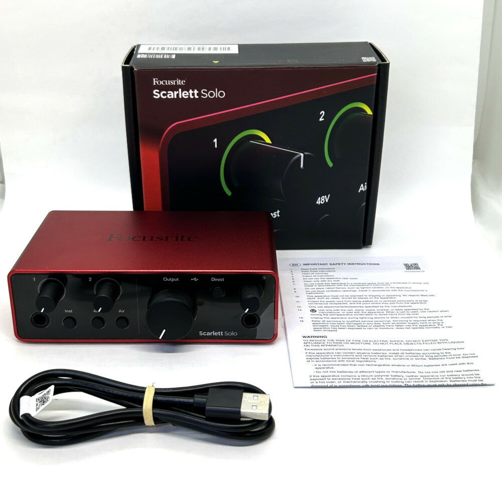 《アウトレット品》Focusrite オーディオ インターフェイス Scarlett Solo gen4 (2In/2out)