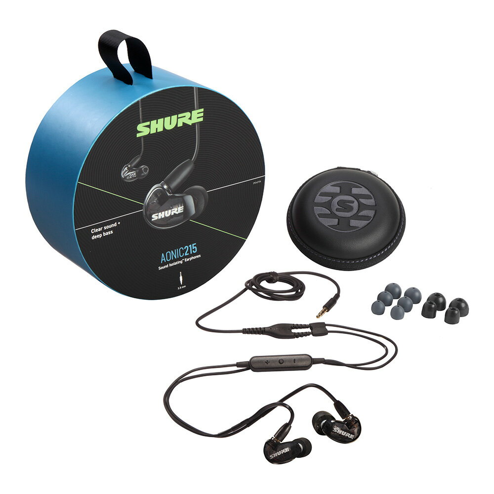 SHURE イヤホン イヤホン カナル型 SHURE シュアー AONIC 215 SE215DYBK+UNI-A ブラック《国内正規品 2年保証》