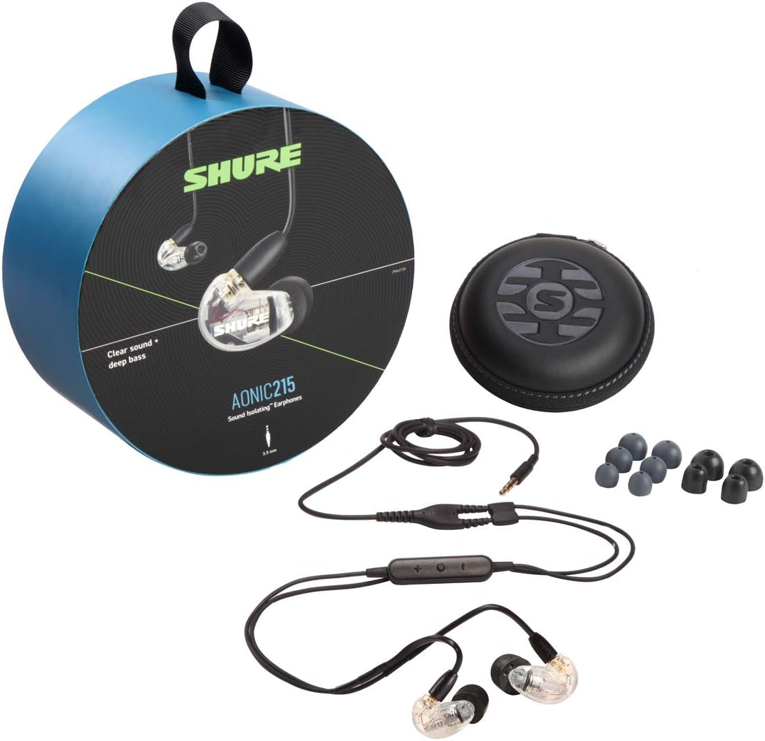 SHURE イヤホン イヤホン カナル型 SHURE シュアー AONIC 215 SE215DYCL+UNI-A クリアー《国内正規品 2年保証》