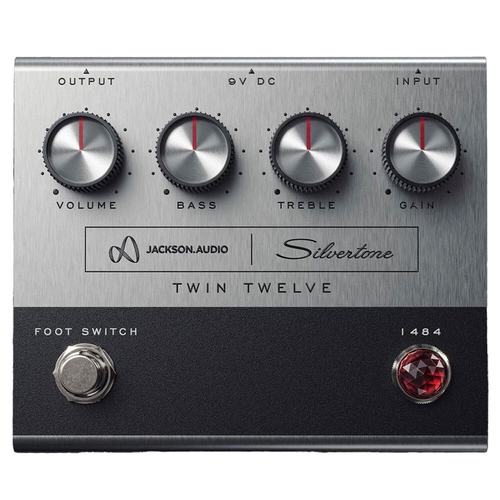 1963年にリリースされたSilvertone Twin Twelveアンプは、ロックの歴史に名を刻んだ伝説的なアンプであり、そのユニークなサウンドは数多くのロックアイコンに影響を与えました。 そのオリジナルアンプを忠実に再現した1484 Twin Twelveは、コントロール次第で、プリアンプ、ブースター、EQ、オーバードライブとして幅広く使用できます。真空管の音を再現するため、JFETを採用し、豊かなタッチ・センシティビティとダイナミック・レスポンスを実現しています。 ●特徴 ・JFETトランジスタ搭載：真空管のような動作をするJFETを使用し、オリジナルアンプに近いタッチ・レスポンスを再現。 ・9Vを18Vに内部変換する電圧ダブラー：より高いダイナミクスとレスポンスを実現するため、9Vで動作するペダルよりも優れたパフォーマンスを提供。 ・多機能ペダル：プリアンプ、ブースター、EQ、オーバードライブとして活用可能。シンプルな操作で幅広いサウンドを実現。 ・堅牢なステンレススチール筐体：磨き上げられたステンレススチールのボディとクラシックなデザインのノブを採用。 ・トゥルーバイパススイッチ：ソフトクリック式トゥルーバイパスを搭載し、スムーズな切り替えが可能。 ＜スペック＞ 製品サイズ：128 × 113 × 68 mm 製品重量：832g 入力端子：1/4” TS PHONE 入力インピーダンス：1MΩ 出力端子：1/4” TS PHONE 出力インピーダンス：100KΩ 電源/消費電流：DC9V(φ2.1mmセンターマイナス)/35mA パッケージサイズ：16.8 x 16.8 x 8.5cm 総重量(パッケージを含む)：0.952kg 生産国：アメリカ関連商品Jackson Audio ジャクソン オーディオ BELLE STA...Silktone シルクトーン Overdrive+ [ Dark ]...49,500円49,940円Fulltone フルトーン Ranger ギター エフェクター ブー...Fulltone フルトーン Wah Full ギター エフェクター ...49,500円49,500円エフェクター オーバードライブ ブースター Strymon ストライモ...Fulltone フルトーン Plim Soul mkII ギター エ...50,100円46,200円Fulltone フルトーン Hi-Mu エフェクター ドライブ...AYA tokyo Japan / drivesta オーバードライブ...46,200円42,900円MAD PROFESSOR マッドプロフェッサー Sweet Hone...MAD PROFESSOR マッドプロフェッサー Royal Blue...55,000円55,000円