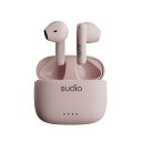 SUDIO ワイヤレス イヤホン A1 ピンク Bluetooth5.3 IPX4レベル防水 マイク付き 軽量【国内正規品】