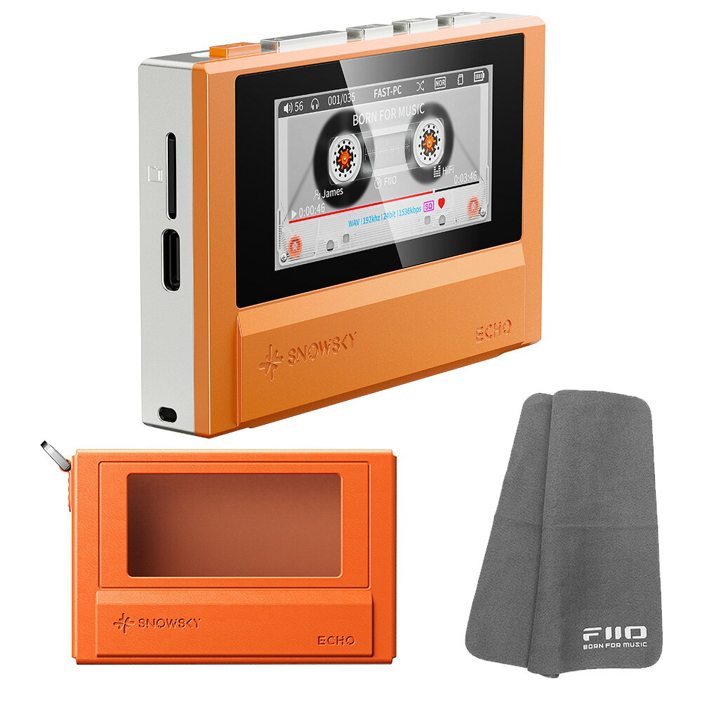 FIIO Snowsky ECHO オレンジ + 専用ケース NEST-ECHO オレンジ セット《ロゴ入りクロスプレゼント》