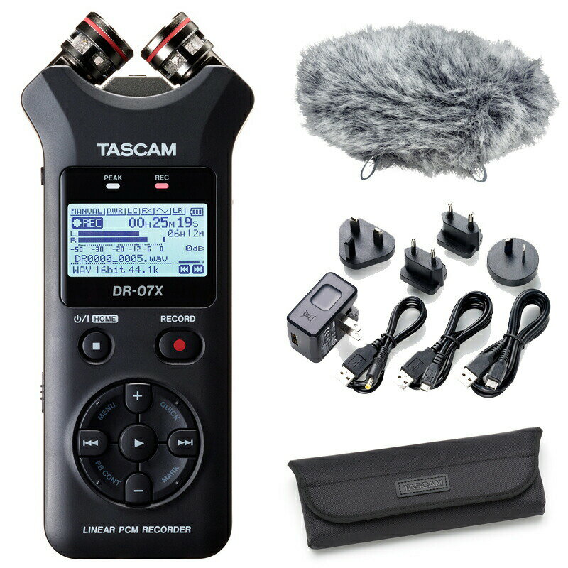 《在庫あり 即納可能》TASCAM タスカム DR-07X ステレオオーディオレコーダー/USBオーディオインターフェース + AK-DR11GMKIII アクセサリーパッケージ