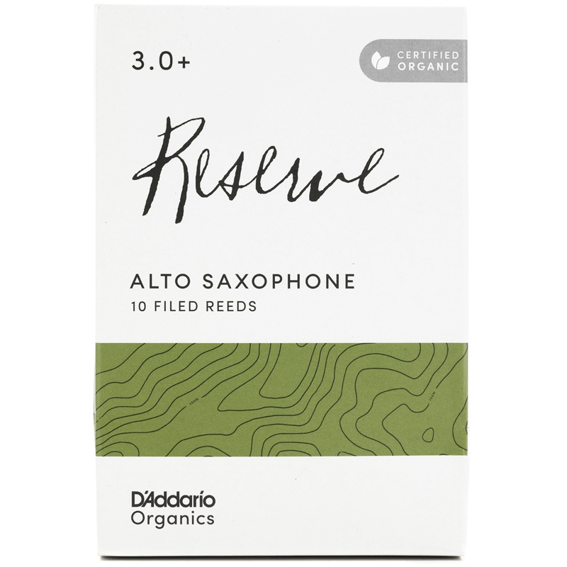 D'Addario WoodWinds 【硬さ:3.0＋】 RESERVE ODJR1030 アルトサックス用 ダダリオ オーガニック レゼルヴ 3プラス リード 1箱10枚入り【ポスト投函発送】