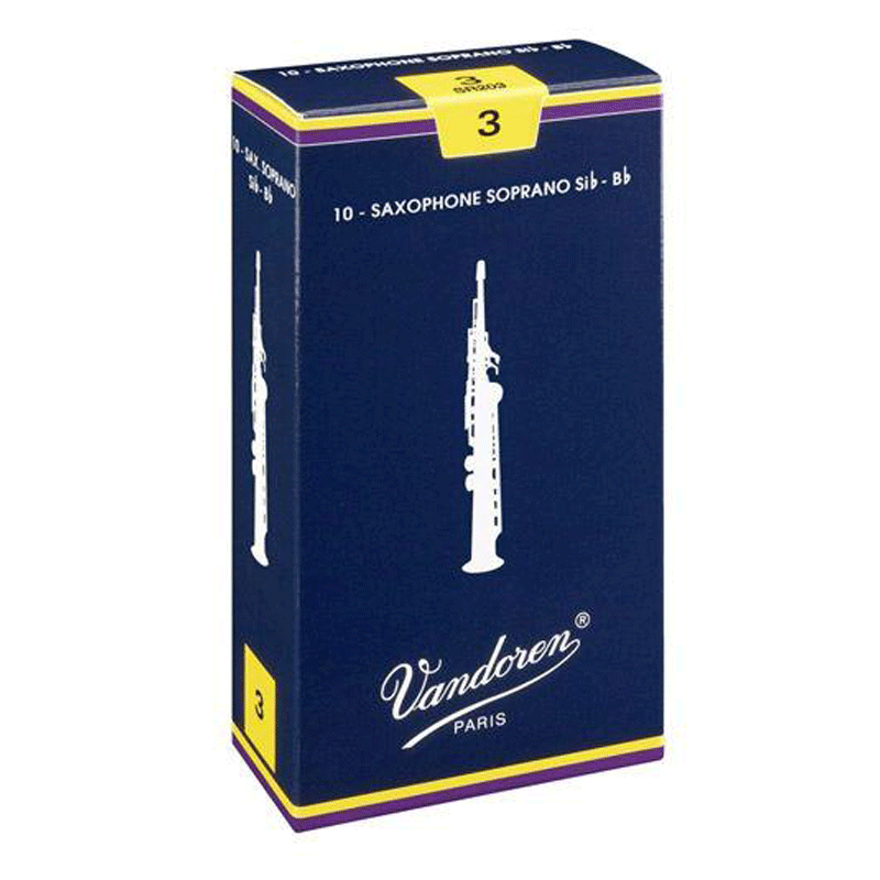 Vandoren トラディショナル 【硬さ:3】 (ソプラノサックス用) バンドーレン リード1箱10枚入り 【ポスト投函配送】