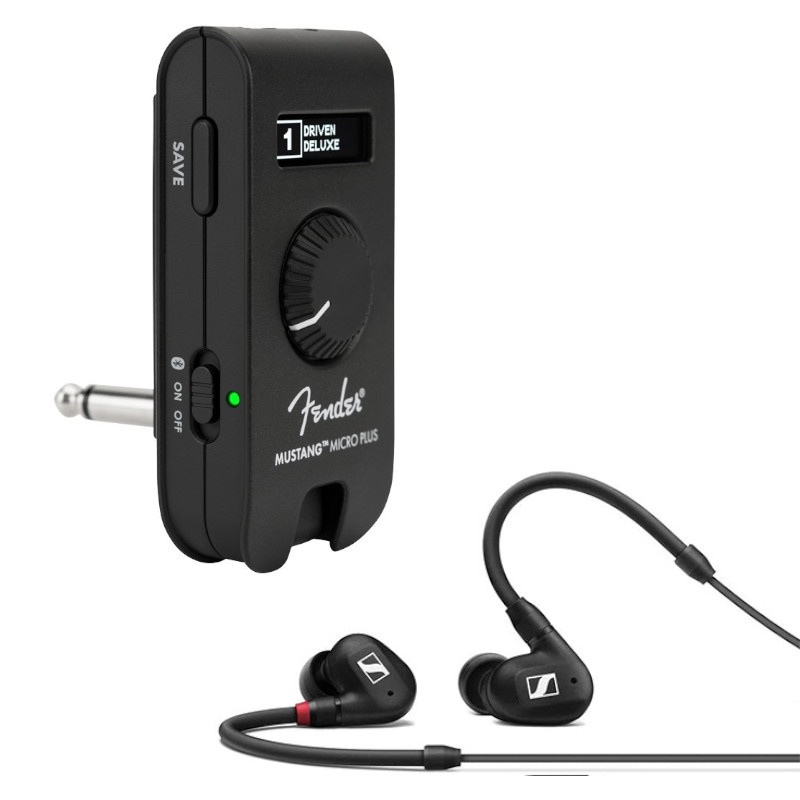 Fender USA フェンダー Mustang Micro Plus + SENNHEISER ゼンハイザー IE 100 PRO BLACK イヤホン セット