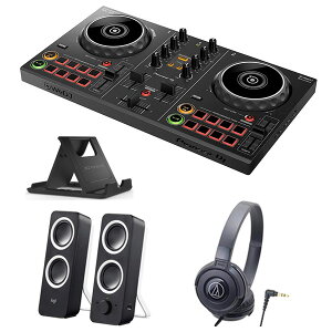 《購入特典:スマホスタンドプレゼント》PIONEER DJコントローラー DDJ-200 + ヘッドホンATH-S100 + スピーカーZ200n セット