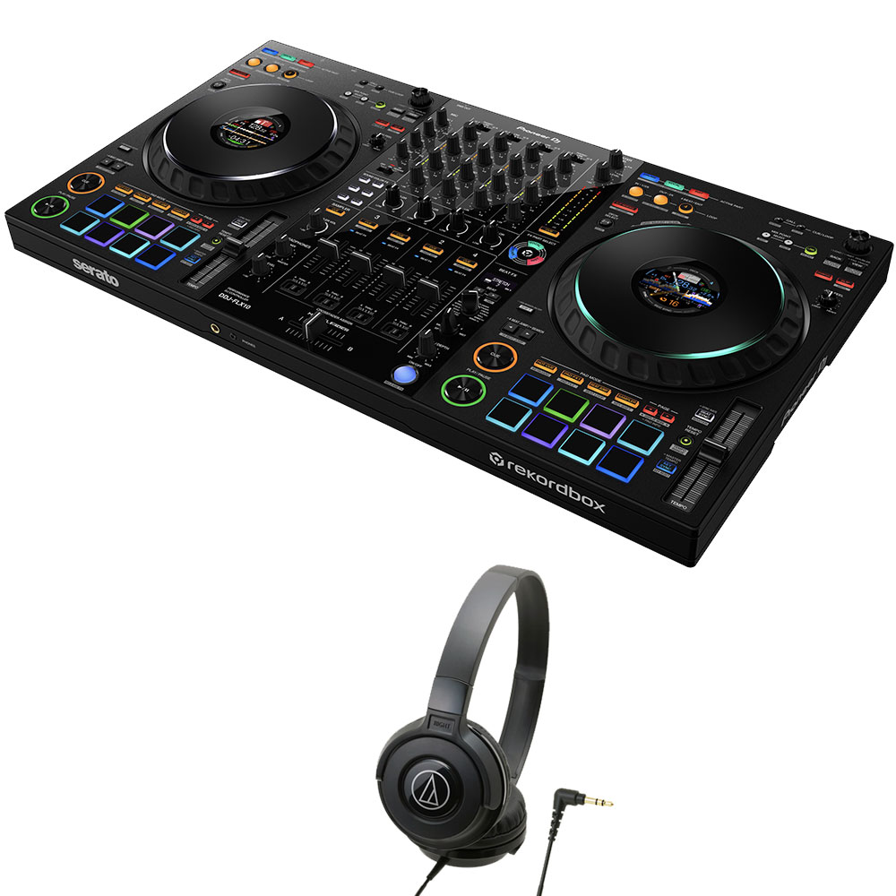 Pioneer 4CH DJコントローラー DDJ-FLX10 + ヘッドホン ATH-S100 セット