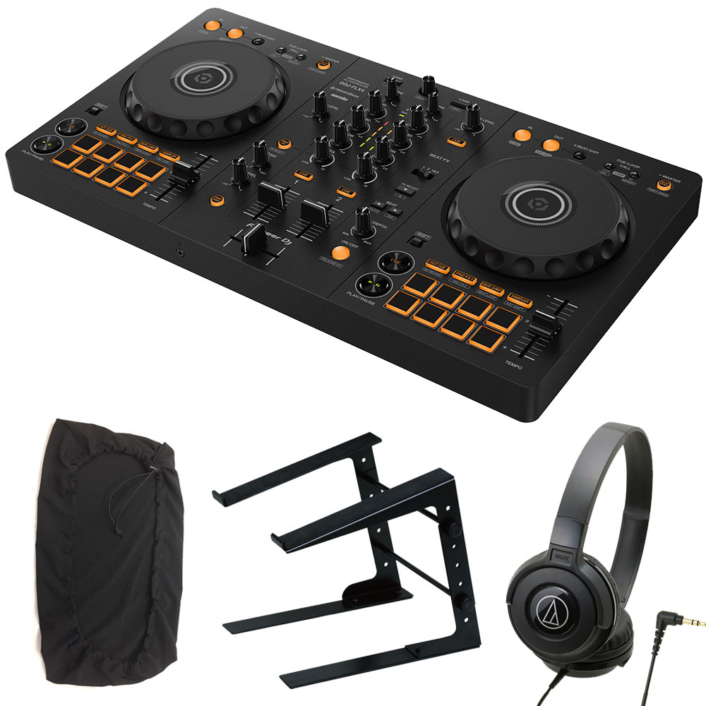 Pioneer DJコントローラー DDJ-FLX4 + ヘッドホン ATH-S100 + PCスタンド + ダストカバー セット 