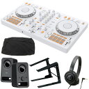 《6月下旬発売》 Pioneer DJコントローラー DDJ-FLX4-W (ホワイト) + ヘッドホン ATH-S100 + PCスタンド + スピーカー Z...