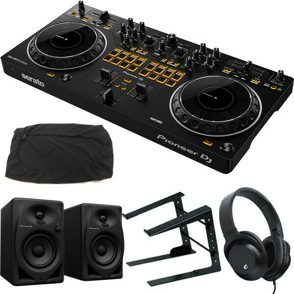 PIONEER DJコントローラー DDJ-REV1 + ヘッドホン KHP-001 + PCスタンド + スピーカー DM40D + ダストカバー セット