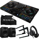 Pioneer 4CH DJコントローラー DDJ-FLX10 + ヘッドホン HDJ-CUE1 + PCスタンド + スピーカー DM-40D + ダストカバ...