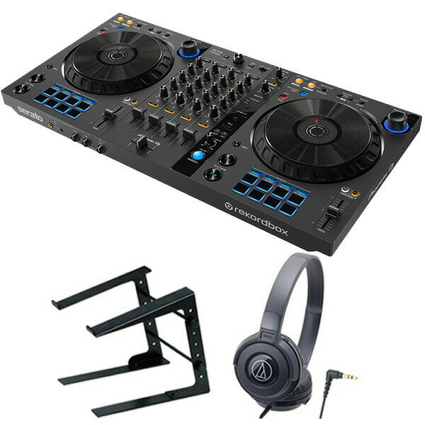 Pioneer 4CH DJコントローラー DDJ-FLX6-GT + ヘッドホン ATH-S100 + PCスタンド セット《rekordbox・Serato DJ Pro ・VirtualDJ 対応》