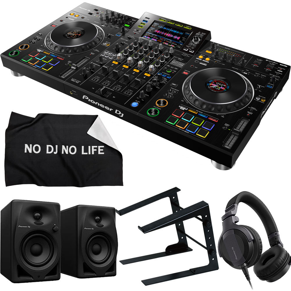 Pioneer オールインワン DJシステム XDJ-XZ + ヘッドホンHDJ-CUE1 + PCスタンド + スピーカー DM-40D + ダストカバー セット