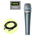 《在庫限り特価 即納可能》 SHURE シュアー BETA57A ダイナミックマイク 3mマイクケーブル (XLR-XLR) 国内正規品 2年保証