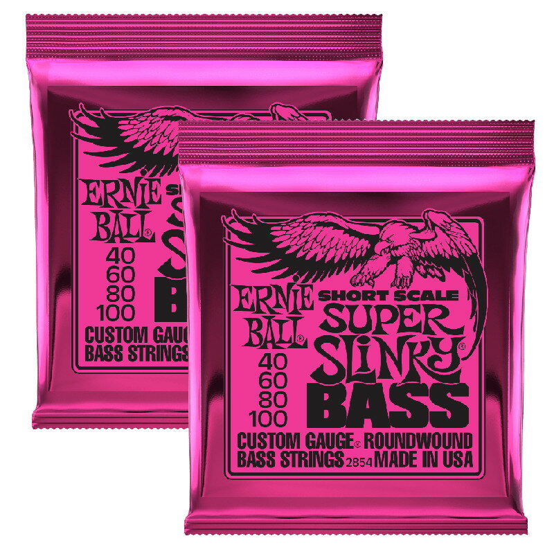 樂天商城 - 《2セット販売》 ERNIE BALL 2854 Super Slinky Nickel Wound Short Scale Bass Strings 40-100 Gauge ショート スケール エレキベース 弦 【ゆうパケット】