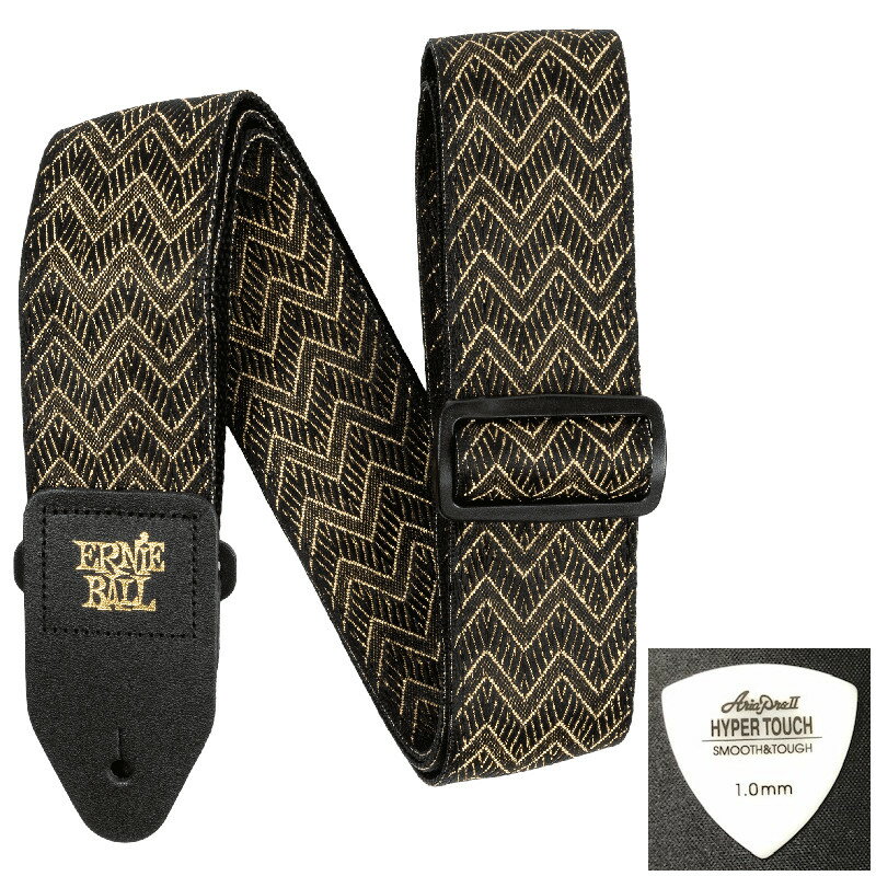 ERNIE BALL アーニーボール ストラップ EB 5626 GOLDEN WAVES JACQUARD STRAP ★ピック付き 【ゆうパケット】