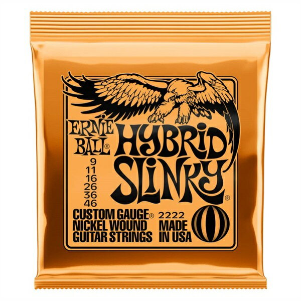 ERNIE BALL 2222 Hybrid Slinky Nickel Wound Electric Guitar Strings 9-46 Gauge 쥭  ڤ椦ѥåȡ