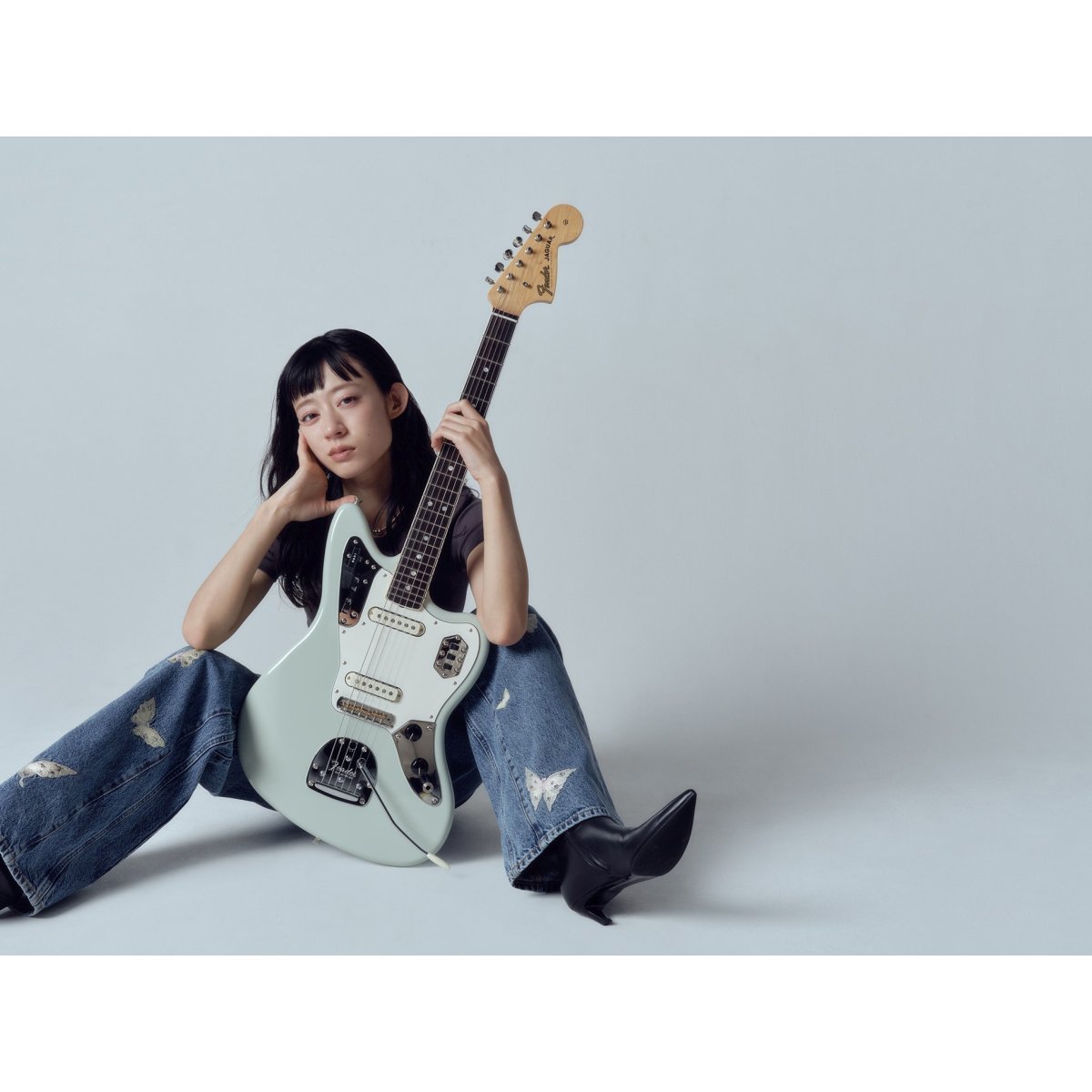 Fender フェンダー Moeka Shiotsuka Jaguar moni /Aged Sonic Blue/Rosewood Fingerboard