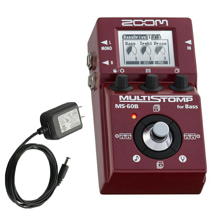 《在庫あり 即納可能》ZOOM ズーム MS-60B エフェクトとアンプモデリング全58種類を、ワンペダルに収めたMultiStomp + AD16 ACアダプター
