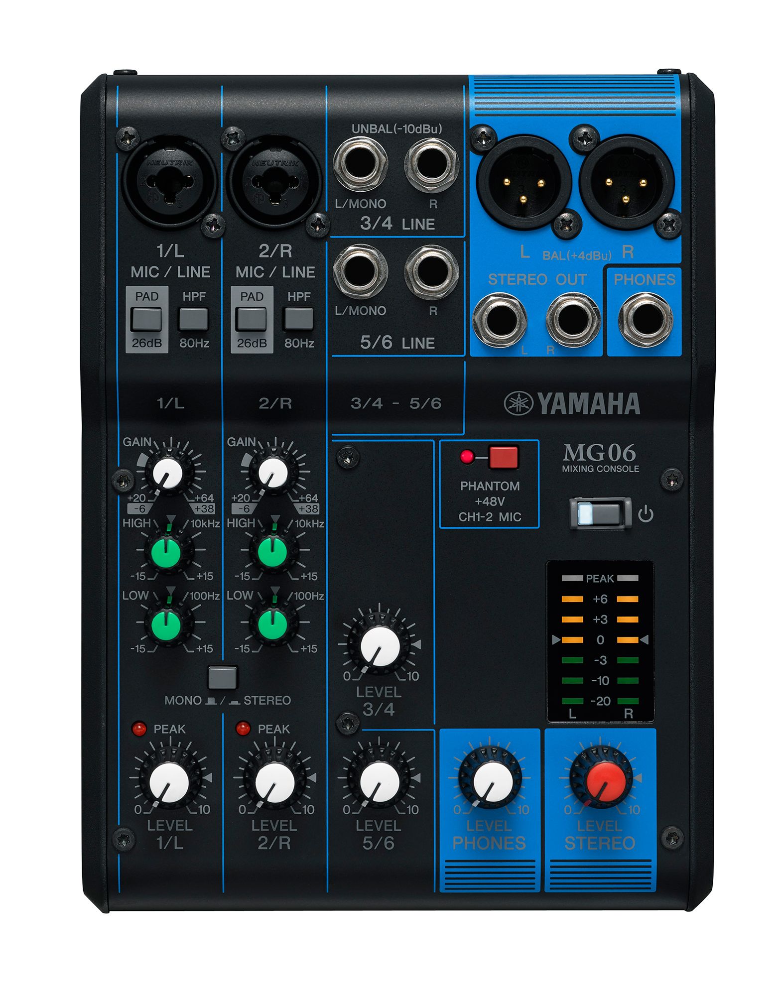 �Ժ߸ˤ��� ¨Ǽ��ǽ��YAMAHA MG06 ����ѥ��� �ߥ����� ����2Mic / 6Line���ϡ�2��Υ�� + 2���ƥ쥪��/ 1���ƥ쥪�Х�
