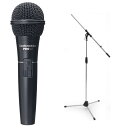 audio-technoca オーディオテクニカ PRO41 スイッチ付 ダイナミックマイク XLRケーブル 専用 ポーチ マイクイホルダー 付属 + MS09C ブームマイクスタンド(2)