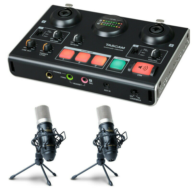 Ժ߸ˤ ¨Ǽǽ TASCAM  US-42B ܡݥ륨ե  󥿡ե + MPM1000J x2 ǥ󥵡ޥ