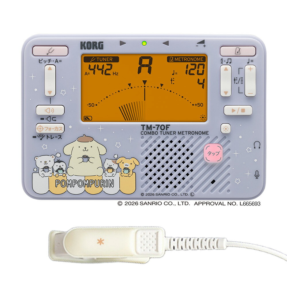 Korg - KORG コルグ TM-70C SPN ポムポムプリン チューナー メトロノーム 《クリップマイク付き》