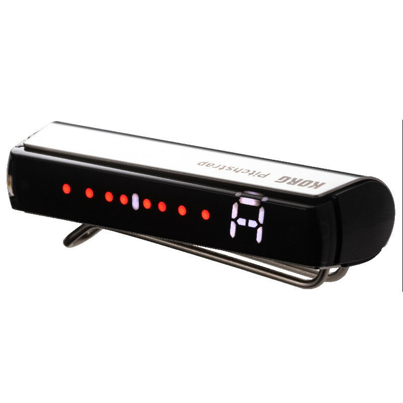 世界初！洗練されたデザインのストラップ装着チューナー PST-1は世界初！ストラップからギター、ベースのピッチを感知するチューナーです。 洗練されたデザインとステンレス スティールによる外装はストラップや楽器と自然に馴染みながらエレガントさを演出し、視認性の良いディスプレイ部は プレイヤーに心地よさをもたらします。 ギターやベース本体に直接触れず、楽器を美しく支えるチューナーです。 ストラップに装着する世界初のチューナー。高い性能に加え、スリムな形状に高級感のある仕上げを施しました。 ●ストラップに伝わる弦振動を正確に検出 感度を高める技術によりストラップの微弱な振動から正確なチューニングを可能にしました。 ●スリムな形状とステンレス製の高級感〜3色展開 ステンレススティールが美しい外観はゴールド、ブラック、シルバーの3色のバリエーション。ステージで輝く楽器と馴 染みつつも存在感を放ち、積極的に身につけたくなるチューナーです。 ●高精度なストロボモード、ギター＆ベースナビゲーションモードを含む、多彩な表示モード オーソドックスな「レギュラー・モード」、メーターが流れる方向と速度でピッチの変化を示し、細かな誤差まで視認し やすく±0.1セントまで追い込める超高精度チューニングが可能な「ストロボ・モード」に加え、低音弦から始めてピッチ が合うと次の弦のチューニングに自然と移行して行く、ナビゲーションモードをギター用とベース用二つ搭載。 ●着けやすく、動きのある演奏にも対応 ポケットから出してストラップに素早く装着。取り付け位置がプレイヤーの身体の中心に近いため、チューナーを付けた ままでも振り回されることがなく動きのある演奏が可能です。 ●様々な音楽のシチュエーションに対応するキャリブレーション機能 スリムでコンパクトなデザインながらキャリブレーション機能を備えています。 ●USB充電方式 使い捨て電池不要のUSB充電対応。わずか1時間の充電で最大8時間連続使用可能。充電用USBケーブル付属。 《仕様》 主な仕様 音律： 12平均律（クロマチック） 測定範囲（サイン波）：A0（27.50Hz）〜C8（4186.0Hz） 測定精度：±0.1セント（ストロボ?モード） 基準ピッチ範囲：A4=436〜445 Hz（1 Hz単位） 内蔵電池：リチウム?イオン電池 充電時間：約1時間 連続使用時間：約8時間（フル充電時の目安） 外形寸法（W × D × H）： 68×20×20mm 質量： 26g 付属品：ご購入のお客様へ、USBケーブル（USB Type-A/ Micro USB Type-B）、安全上のご注意 *充電池は消耗品のため、充放電を繰り返すと使用できる時間が徐々に短くなります。 *仕様および外観は、改良のため予告なく変更する場合があります。関連商品KORG PST-1 Pitchstrap BK （ブラック） スト...KORG PST-1 Pitchstrap GD （ゴールド） スト...8,800円8,800円KORG Pitchblack X mini GOLD ［PB-X-M...PLANET WAVES クリップ式チューナー new Micro H...12,760円6,300円PLANET WAVES クリップ式チューナー new Micro H...PLANET WAVES クリップ式チューナー Micro Recha...3,379円3,960円SNARK USB 充電式 クリップ式チューナー CLT-1 Craz...PLANET WAVES クリップ式チューナー PW-CT-27 R...3,300円4,070円PLANET WAVES サウンドホール チューナー PW-CT-15...《5台セット販売》ELISE エリーゼ tuTune (チュチューン...3,850円6,380円