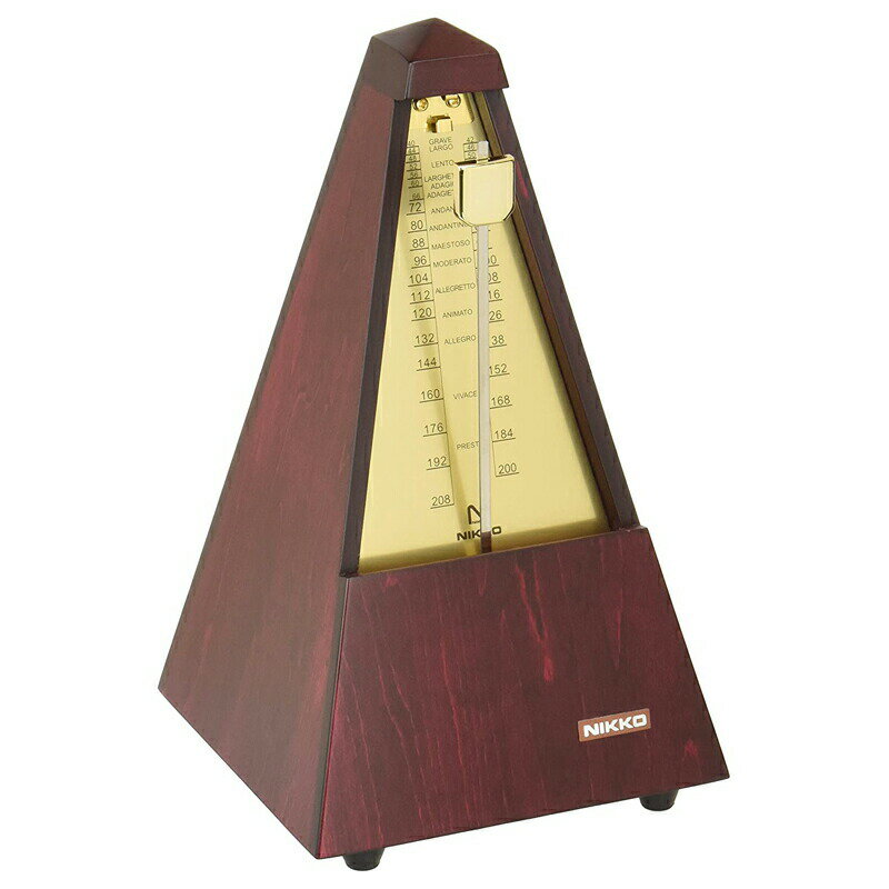 エレガントな装いと木製ならではのテンポ音が特徴のメトロノーム。 ボディは伝統あるマホガニー色でクラシックかつフォーマルな佇まいを継承。 職人が惜しみなく時間を掛け、塗装だけで13工程を経た格調高いこだわりの逸品です。 天然木は生育環境や切り出し位置によって色味や木目が違うため、同じ塗装工程を施しても、写真のイメージとは若干異なる場合がございます。ご了承下さいますよう、お願い申し上げます。 サイズ： 130 W × 230 H × 130 D mm テンポ範囲： 40 〜 208 回 / 分 2, 3, 4, 6 拍子ベル付 木製 目盛カバー（前フタ）付 日本製関連商品日工 メトロノーム 木製メトロノーム レギュラー シルバー 103...WITTNER 813M メトロノーム ウォルナット調 つや消し仕上げ...17,930円22,000円日工 メトロノーム 奏 （そう）木製メトロノーム 610 NIKKO ...KORG コルグ KDM-3 WT デジタル メトロノーム...12,500円6,952円RODE Wireless ME ワイヤレスミー WIME ハイクオリ...《在庫あり 即納可能》 audio-technica オーディオテクニ...19,250円19,800円【5本セット】Wittner 961D ウィットナー 折りたたみ譜面台...Numark DJコントローラー Party Mix Live スピー...20,849円19,800円《お宝放出 在庫限り》Hohner Harponette M58301...《在庫あり 即納可能》ステレオポータブルレコーダー TASCAM タス...19,800円19,800円エレガントな装いと木製ならではのテンポ音が特徴のメトロノーム。 ボディは伝統あるマホガニー色でクラシックかつフォーマルな佇まいを継承。 職人が惜しみなく時間を掛け、塗装だけで13工程を経た格調高いこだわりの逸品です。 天然木は生育環境や切り出し位置によって色味や木目が違うため、同じ塗装工程を施しても、写真のイメージとは若干異なる場合がございます。ご了承下さいますよう、お願い申し上げます。 サイズ： 130 W × 230 H × 130 D mm テンポ範囲： 40 〜 208 回 / 分 2, 3, 4, 6 拍子ベル付 木製 目盛カバー（前フタ）付 日本製