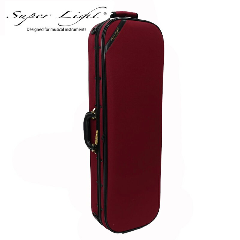 スーパーライト (Super Light) 【バーガンディ】 長方形 バイオリン用 軽量 セミハードケース (4/4) 弓3本収納可能 オブロング 【ロックスライダー採用モデル】