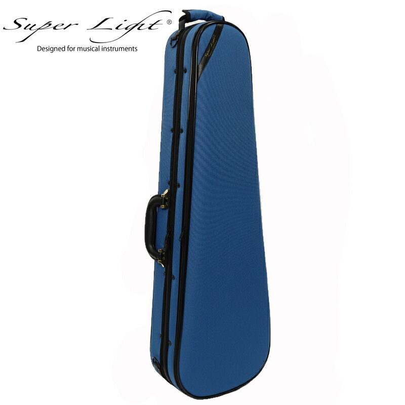 スーパーライト (Super Light) Shaped ケース バイオリン用 軽量 (4/4 三角型) スティールブルー 【ロックスライダー採用モデル】