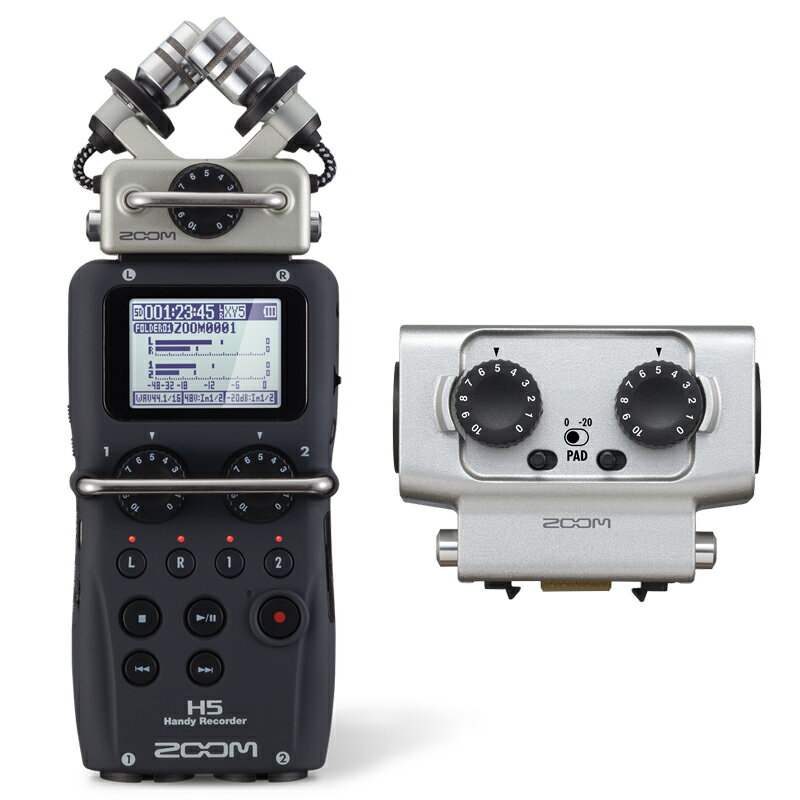 《在庫限り特価 即納可能》ZOOM ズ—ム H5 ハンディレコーダー + EXH-6 2-CH XLR / TRSインプット《3年延長保証（ユーザー登録）》