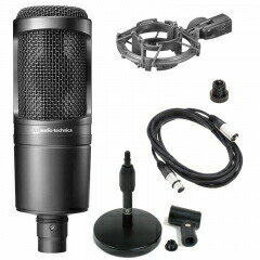 audio-technica オーディオテクニカ AT2020 コンデンサーマイク AT8458a ショックマウント ホルダー XLRケーブル(3m) AD11 卓上スタンド