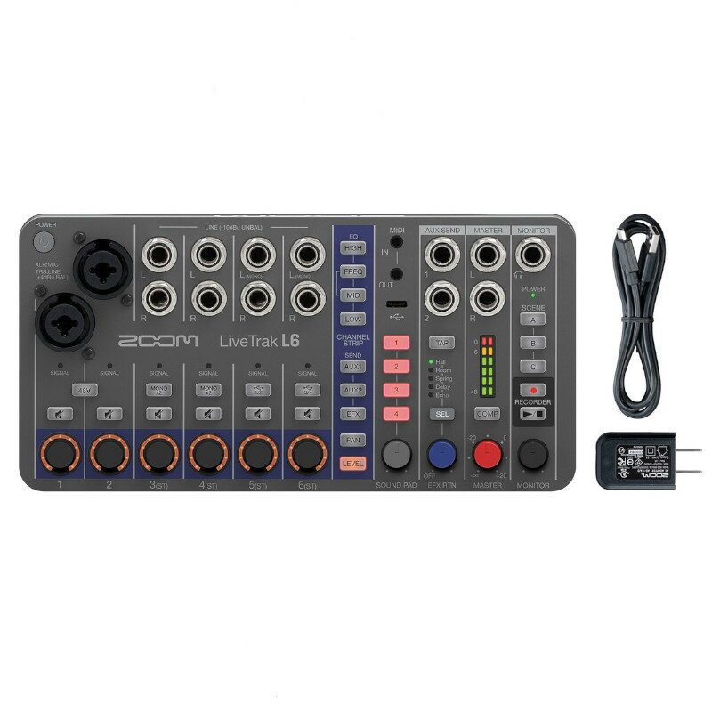 ZOOM ズーム LiveTrak L6ライブ演奏のミックス、モニター、レコーディングを1台で《3年延長保証（ユーザー登録）》