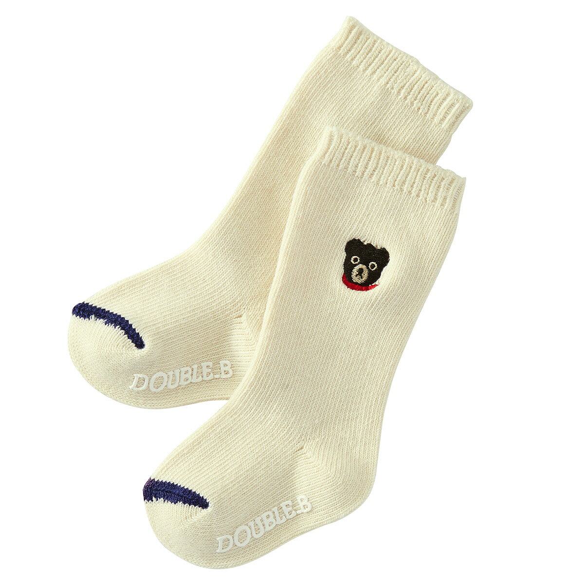 子供服ブランド ミキハウス ダブルビー mikihouse ワンポイント★ハイソックス（9cm-19cm）【ダブルB/子供服のミキハウス】 ベビー キッズ 赤ちゃん 子供 こども 靴下 女の子 男の子