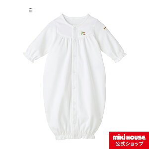 【ミキハウス公式ショップ】ミキハウス ホットビスケッツ mikihouse ワンポイント刺繍ツーウェイオール<50cm-60cm> ベビー服 子供服 ロンパース 女の子 男の子 赤ちゃん 新生児 ギフト お祝い プレゼント 出産祝い 出産準備 カバーオール 長袖 日本製