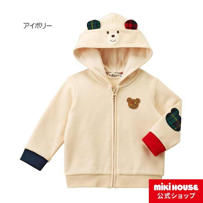 ミキハウス ホットビスケッツ mikihouse 顔ドンパーカー（80cm-120cm）ベビー服 キッズ 子供服 こども 男の子 女の子 トップス 羽織り はおりもの