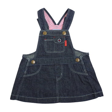 ミキハウス mikihouse デニム☆ジャンパースカート〈S-M(70cm-90cm)〉