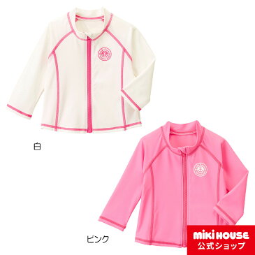 ミキハウス mikihouse イカリマーク♪スポーティガールズラッシュガード（140cm） キッズ 子供 こども 水着 女の子 UVカット 長袖