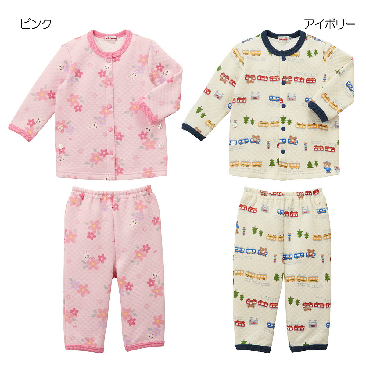 【アウトレット】ミキハウス mikihouse 長袖パジャマ（80cm・90cm・100cm・110cm・120cm・130cm） ベビー ベビー服 男の子 女の子 キッズ 子供服 子ども 寝巻 あたたかパジャマ 冬パジャマのサムネイル