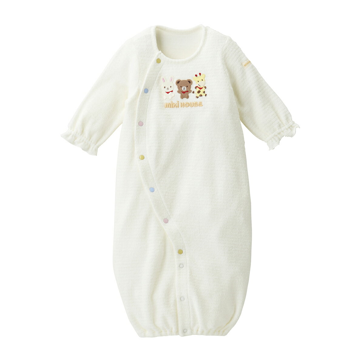 【ミキハウス公式ショップ】ミキハウス mikihouse 無撚糸パイルツーウェイオール＜50cm-70cm＞ ベビー服 子供服 ロンパース 女の子 男の子 赤ちゃん 新生児 ギフト お祝い プレゼント 出産祝い カバーオール