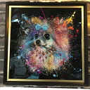 クリスタルアートパネル 送料無料 新築祝い プレゼント ギフトにおすすめ 絵 ポメラニアン 犬 額付き キラキラ ミキインテリア